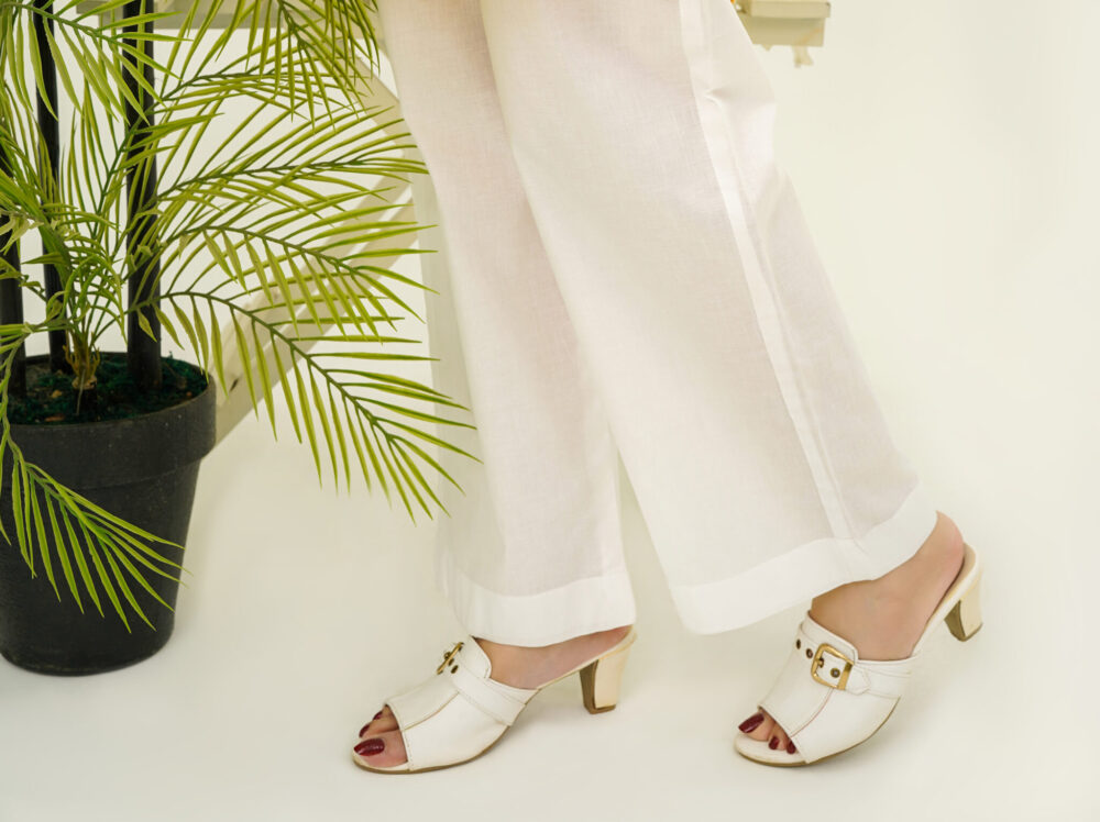 White Basic Trousers