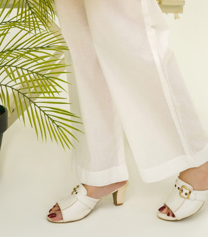 White Basic Trousers